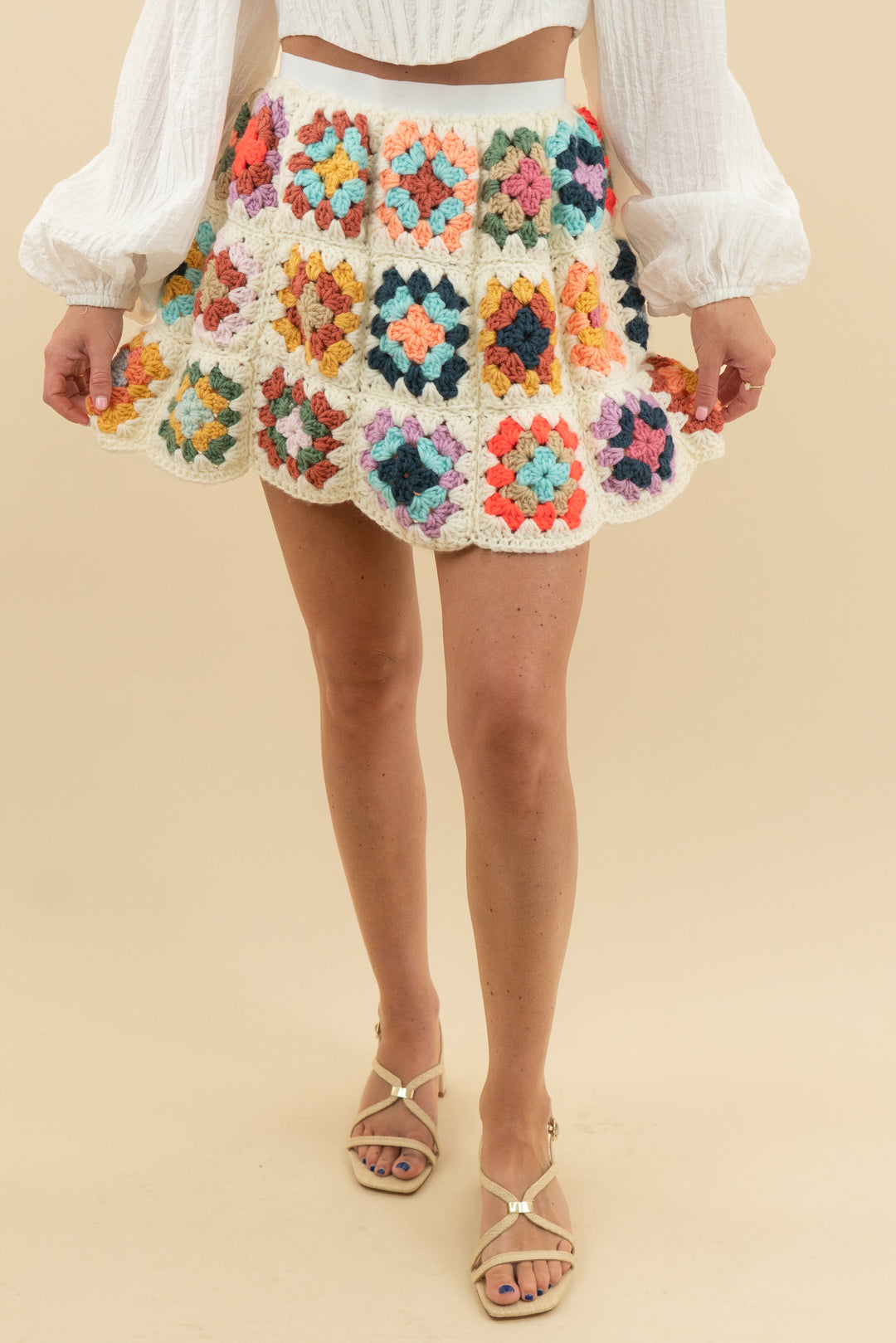 multi color crochet skirt (s)