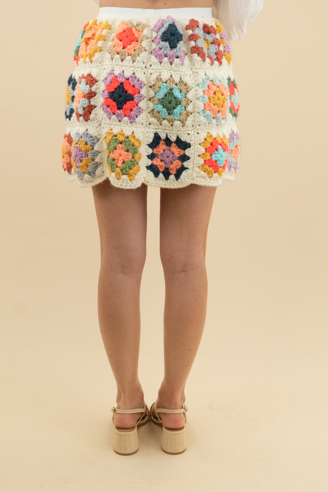 multi color crochet skirt (s)