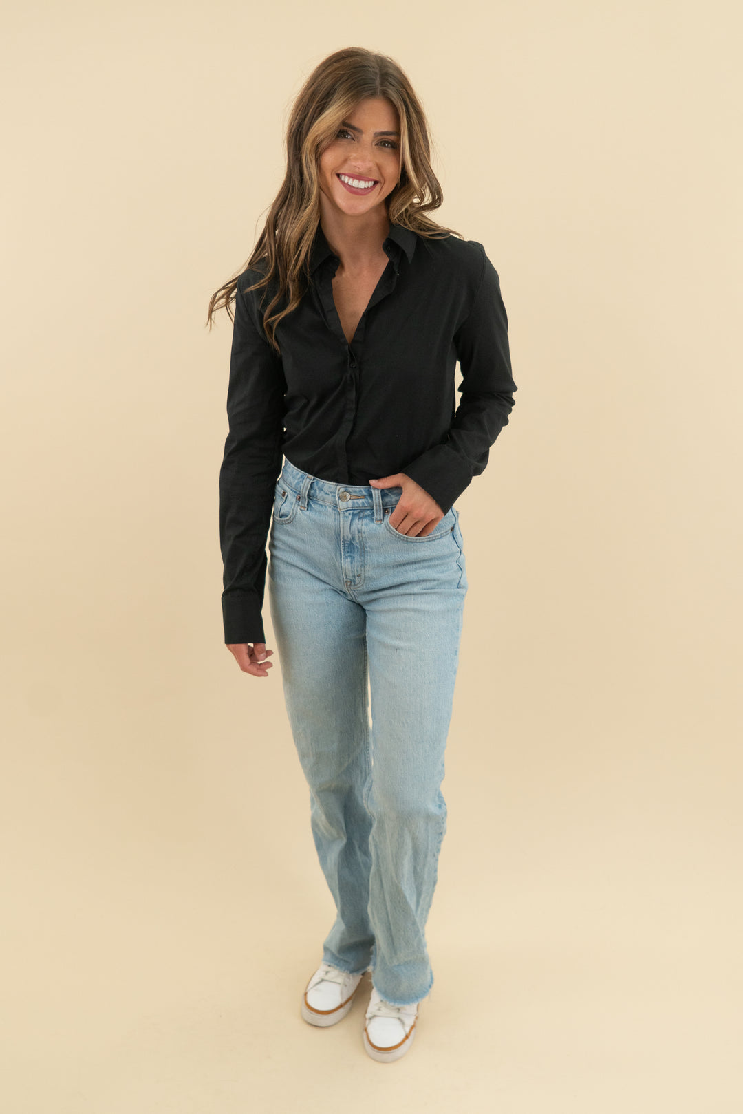 wolford black button up (s)