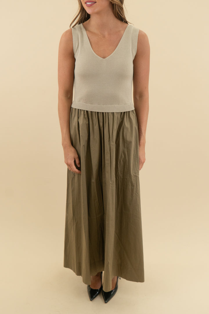 Taylor tan maxi dress (s; retail $138)