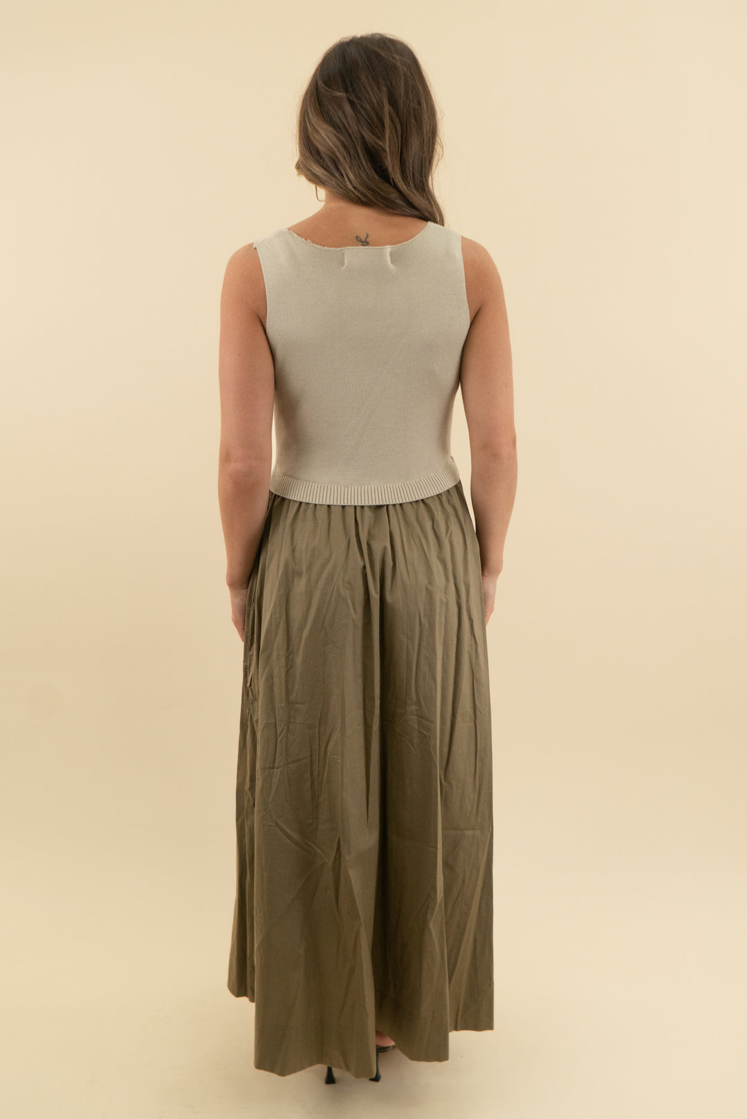 Taylor tan maxi dress (s; retail $138)