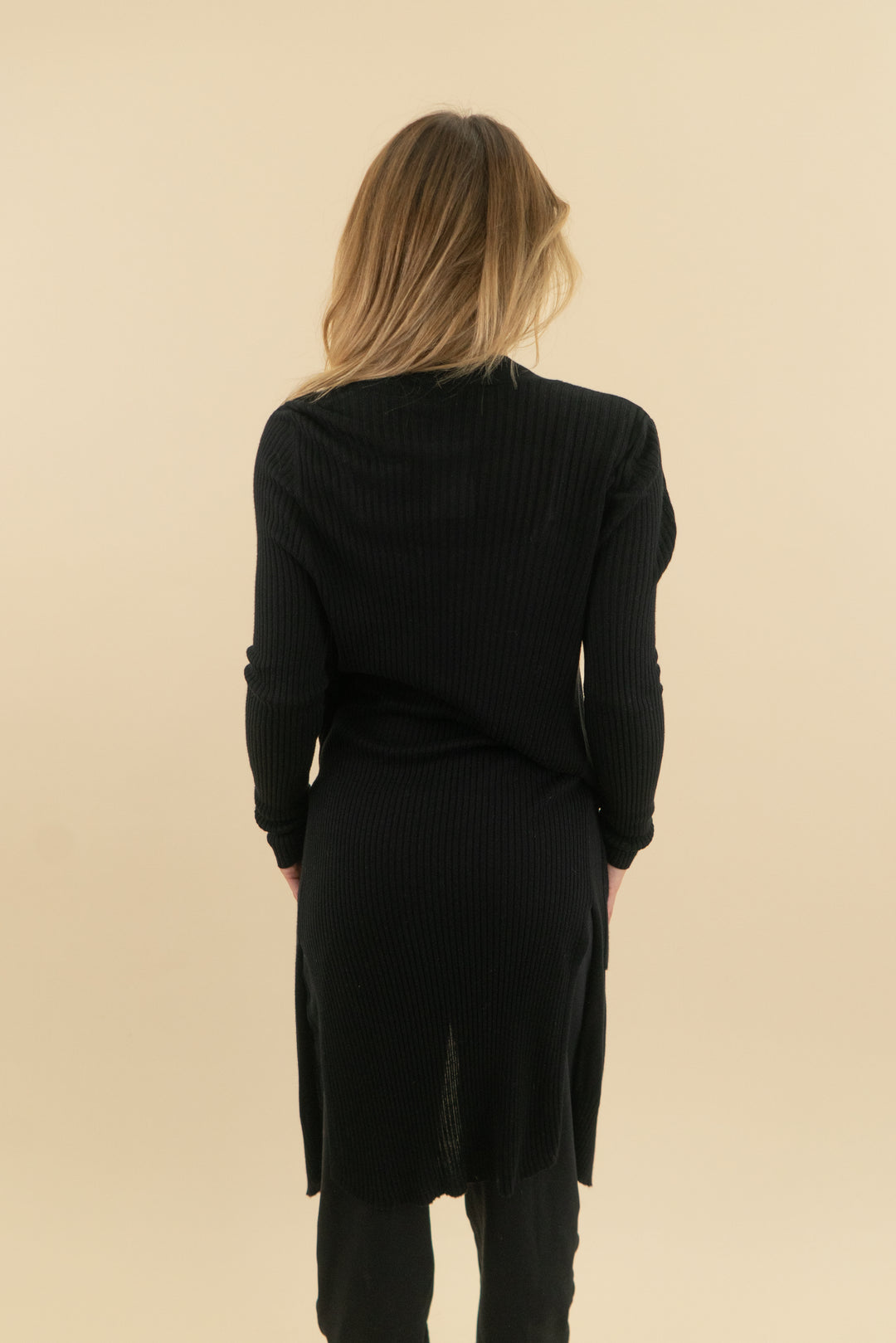 inc international concepts black drape cardigan (s; retail $78.50)