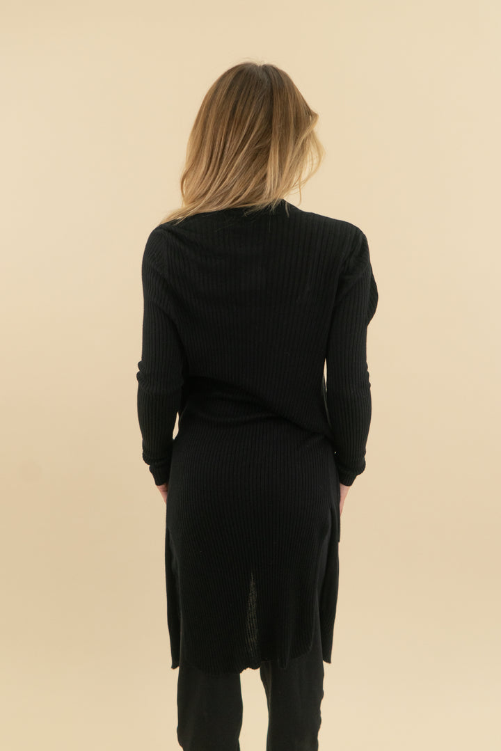inc international concepts black drape cardigan (s; retail $78.50)
