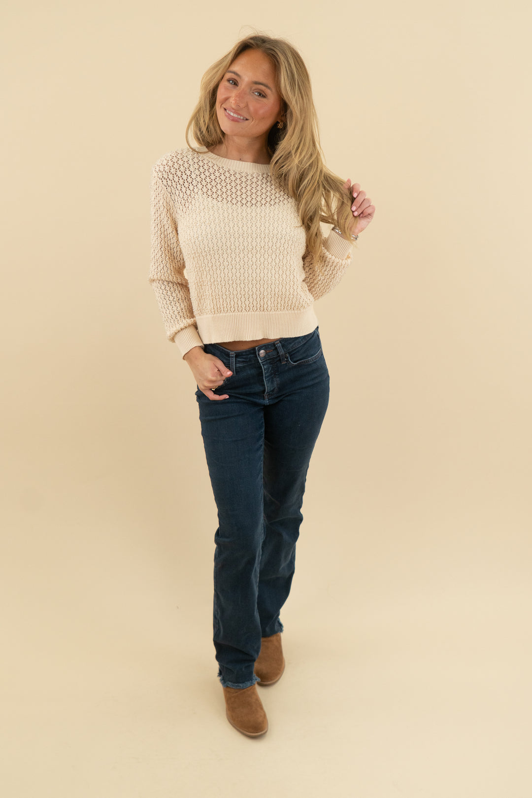 sioni cream pearl sweater (m)