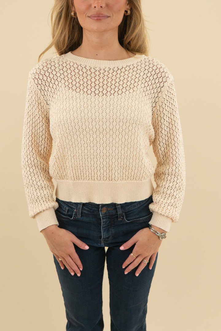 sioni cream pearl sweater (m)