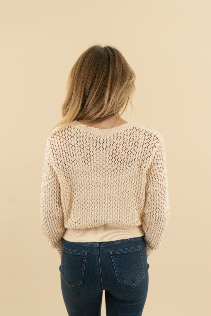 sioni cream pearl sweater (m)