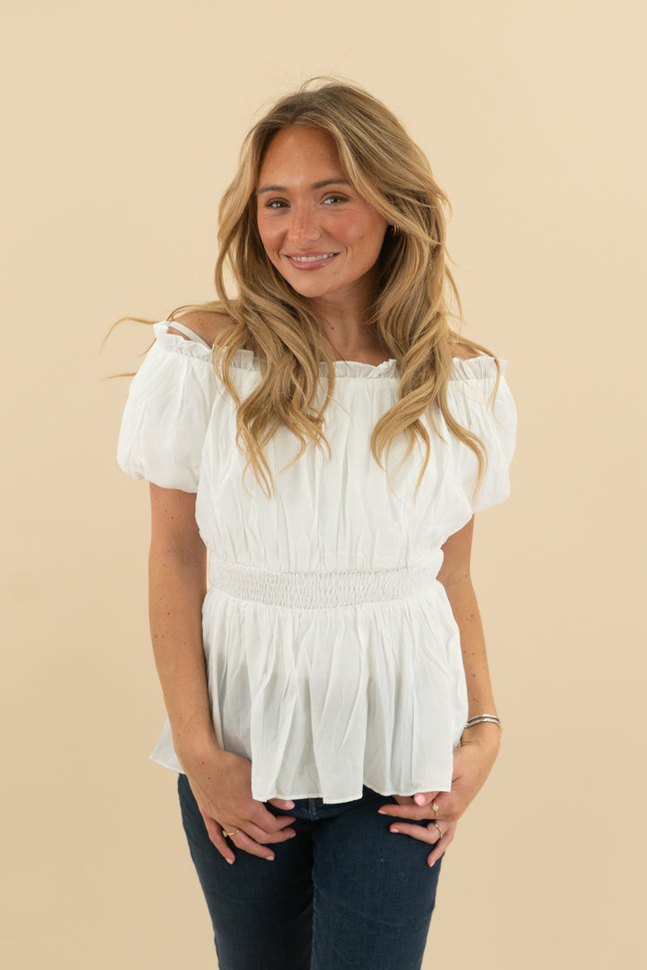 scarlet darkness white blouse NWT (s)