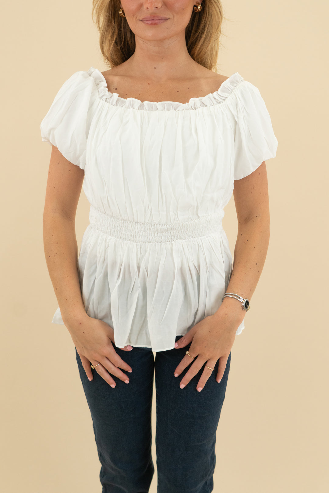 scarlet darkness white blouse NWT (s)