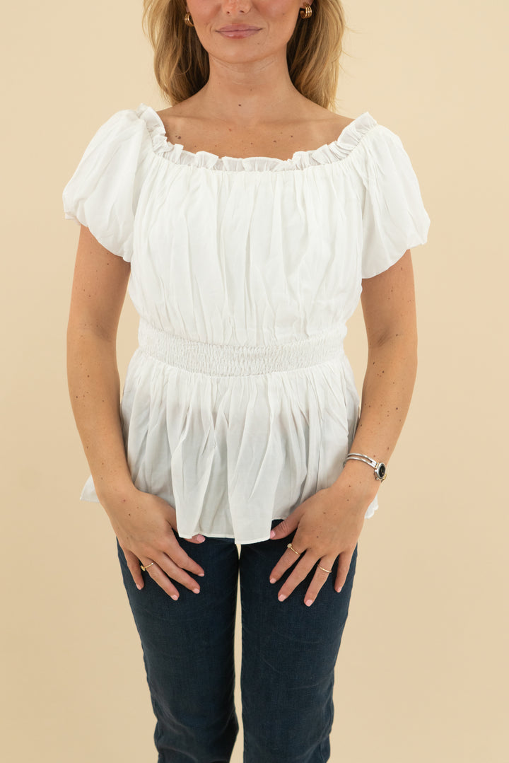 scarlet darkness white blouse NWT (s)