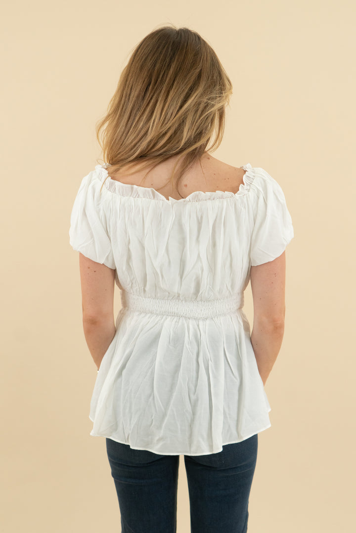 scarlet darkness white blouse NWT (s)