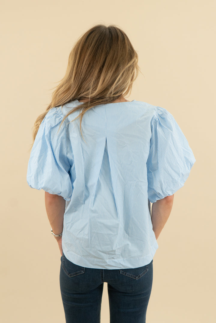 kate spade x target blue striped bow top (m)