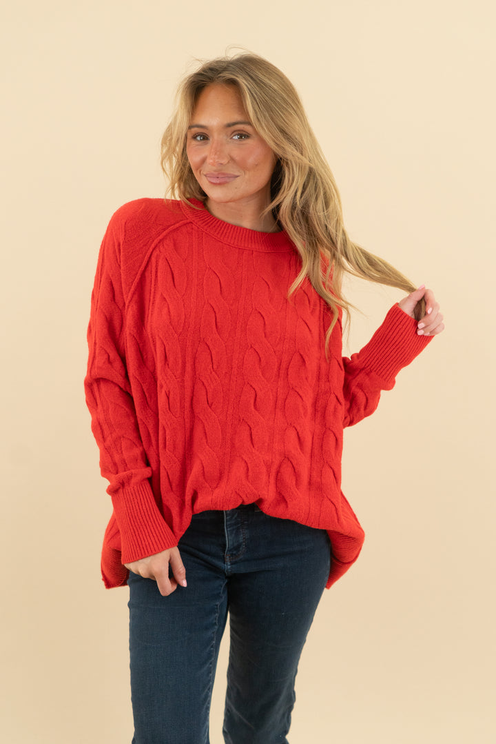 aerie red sweater NWT (s; $59.95)