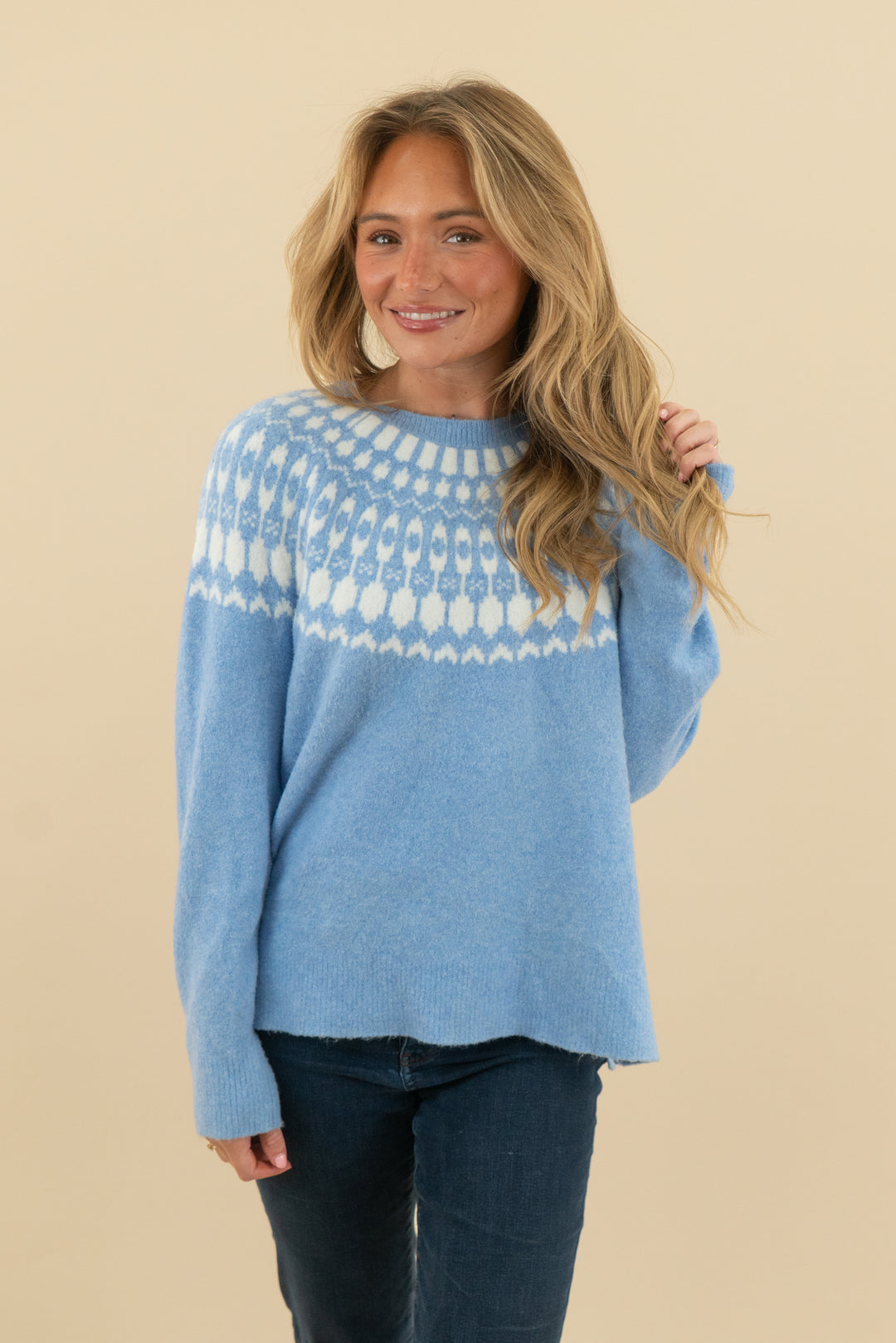 j crew periwinkle extra soft sweater (m)