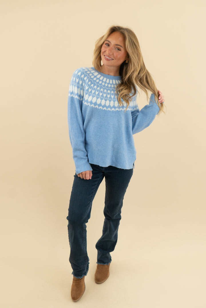 j crew periwinkle extra soft sweater (m)