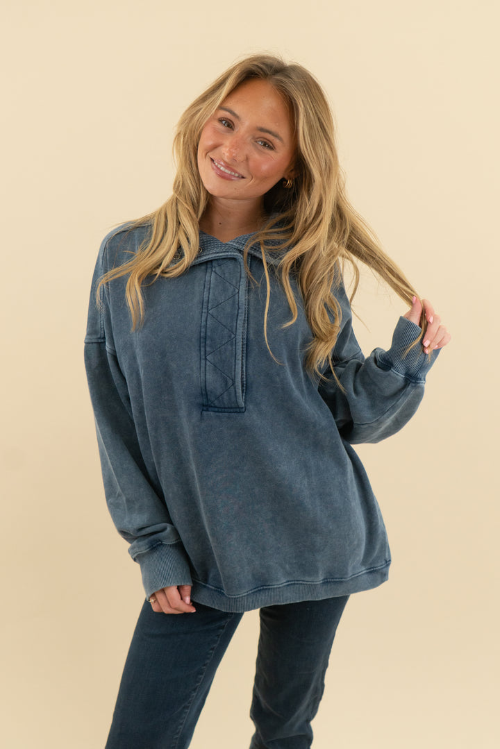 aerie blue pullover NWT (m; $64.95)