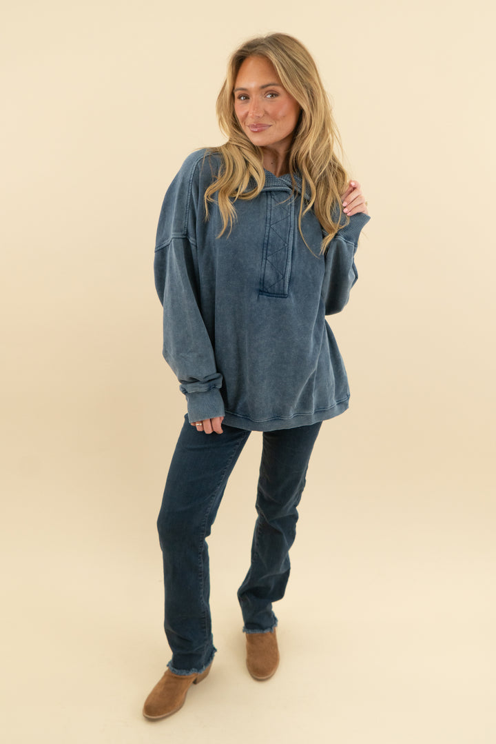 aerie blue pullover NWT (m; $64.95)