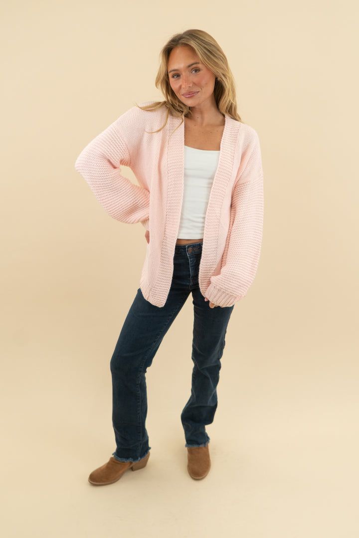 pink heart cardigan (m)