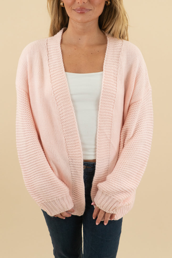 pink heart cardigan (m)