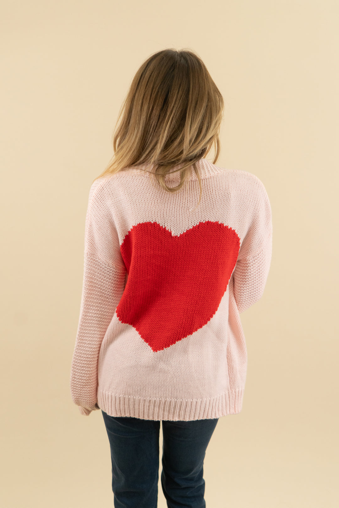 pink heart cardigan (m)