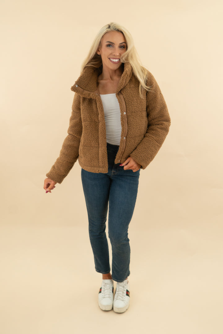 Abercrombie & Fitch Mini Puffer in Brown (s; retail $170)