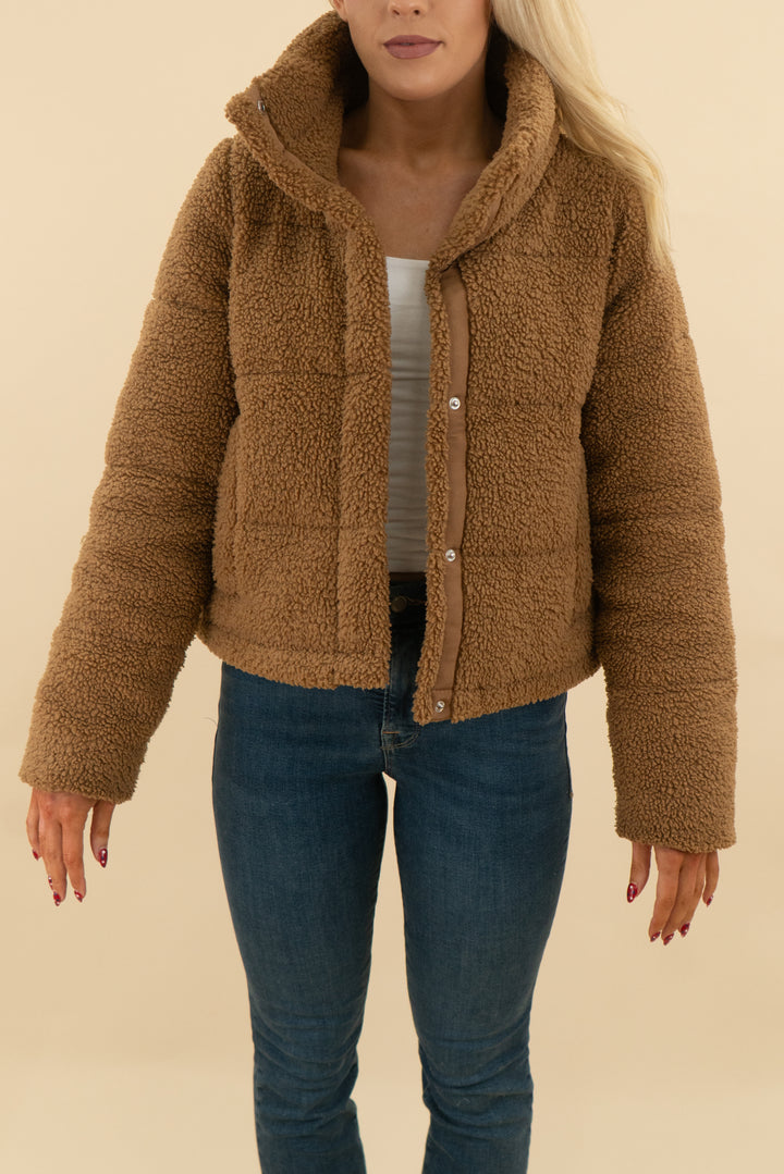 Abercrombie & Fitch Mini Puffer in Brown (s; retail $170)