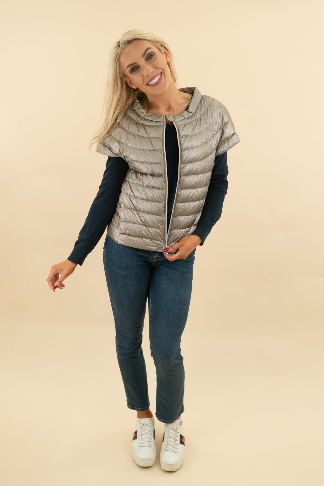 cotes of london Down Vest Metallic Gold (s; retail $248)