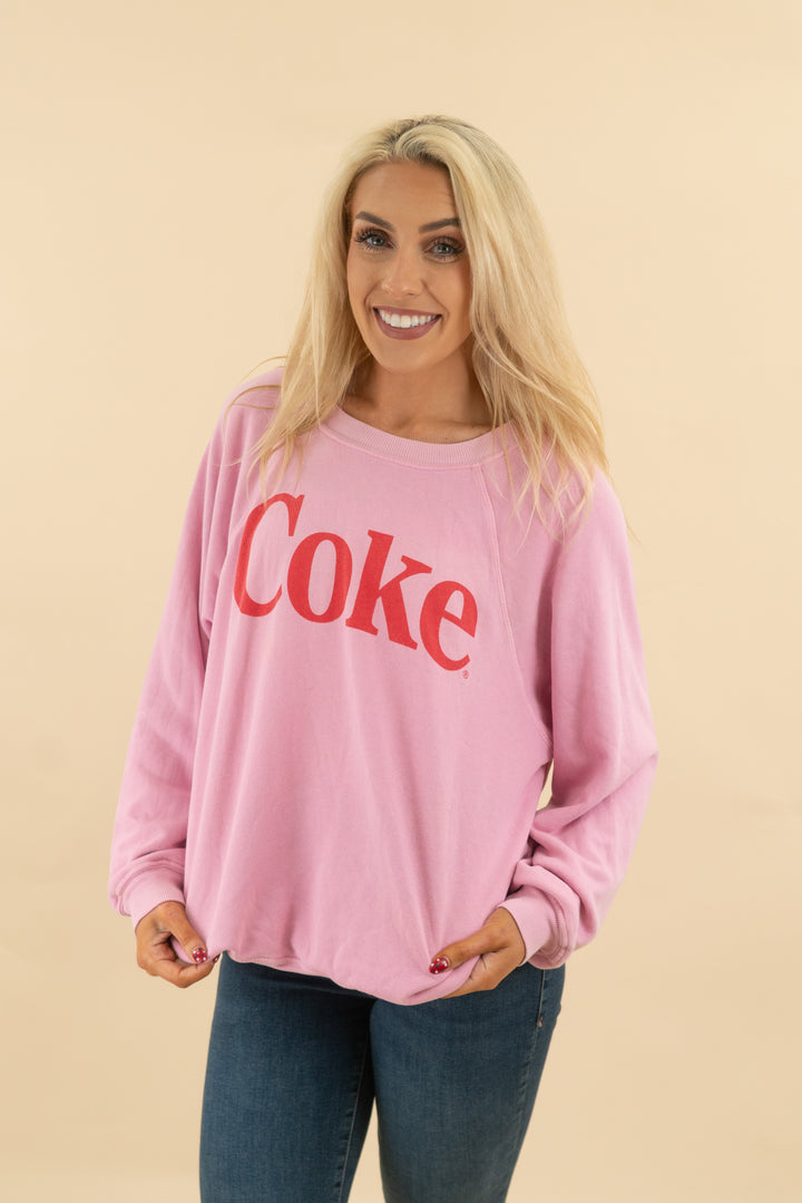 wildfox coke pink crewneck (L; retail $49)