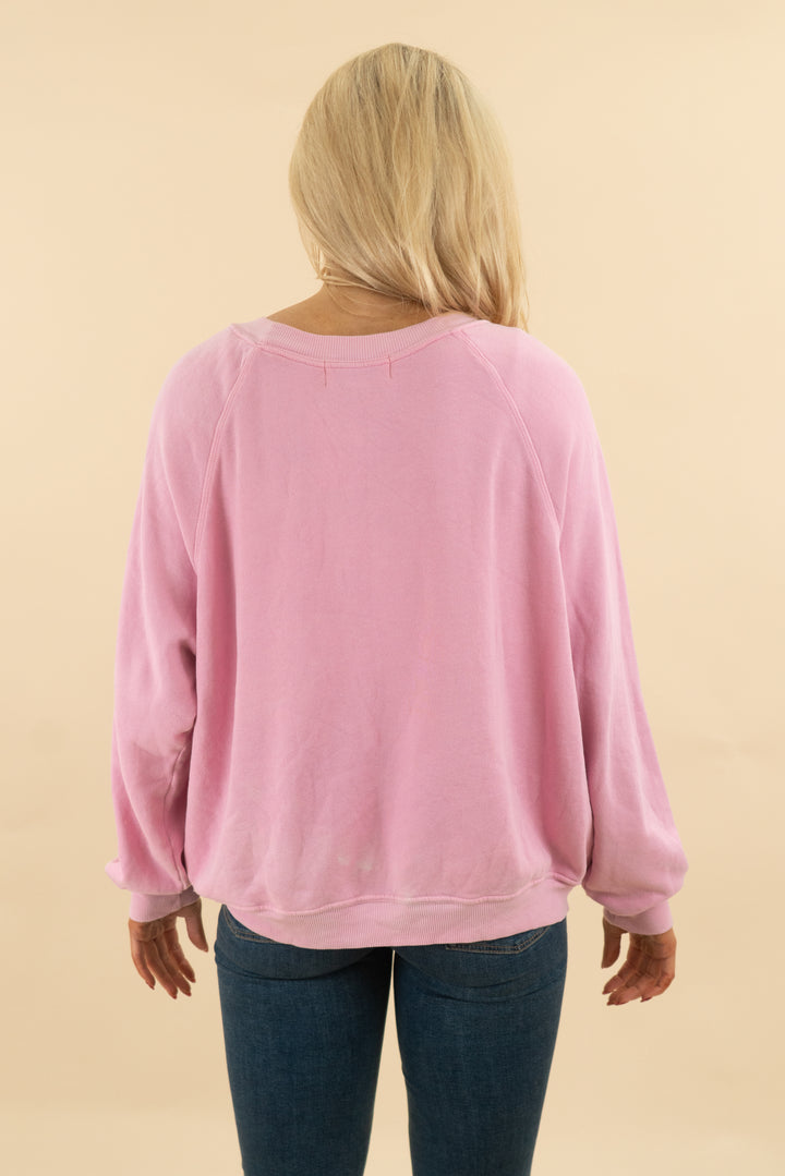 wildfox coke pink crewneck (L; retail $49)