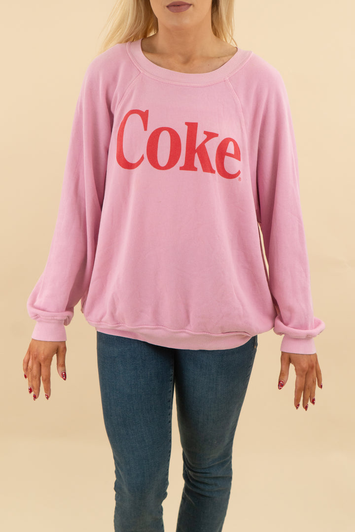 wildfox coke pink crewneck (L; retail $49)