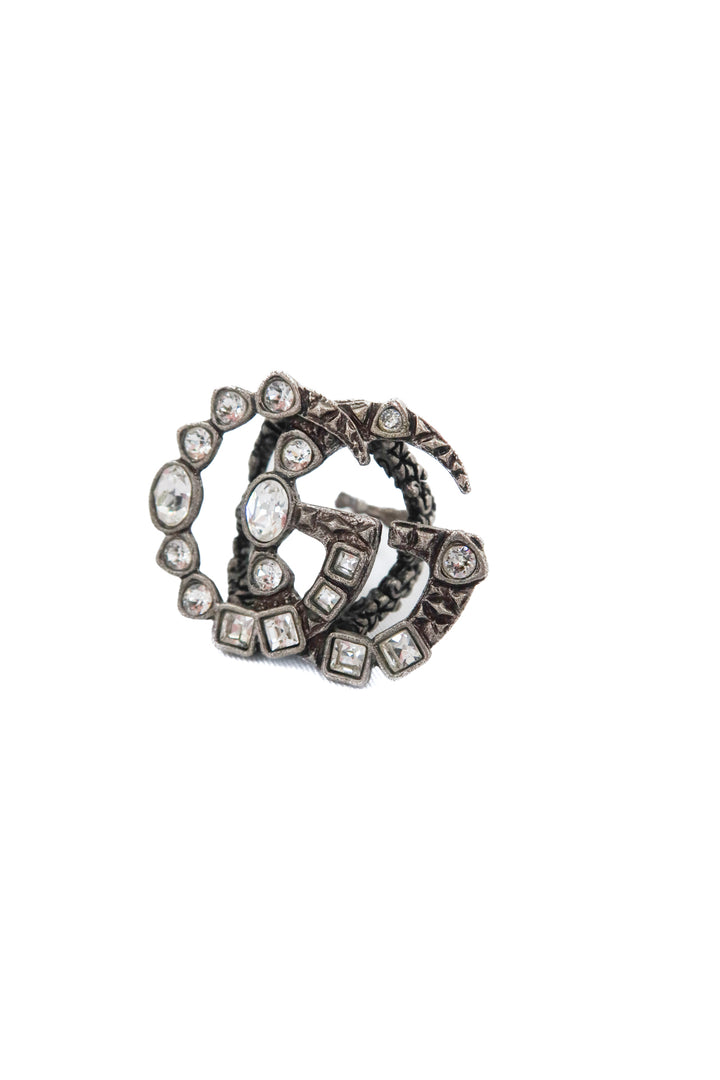 Gucci Crystal Double G Ring (Adjustable; retail $795)