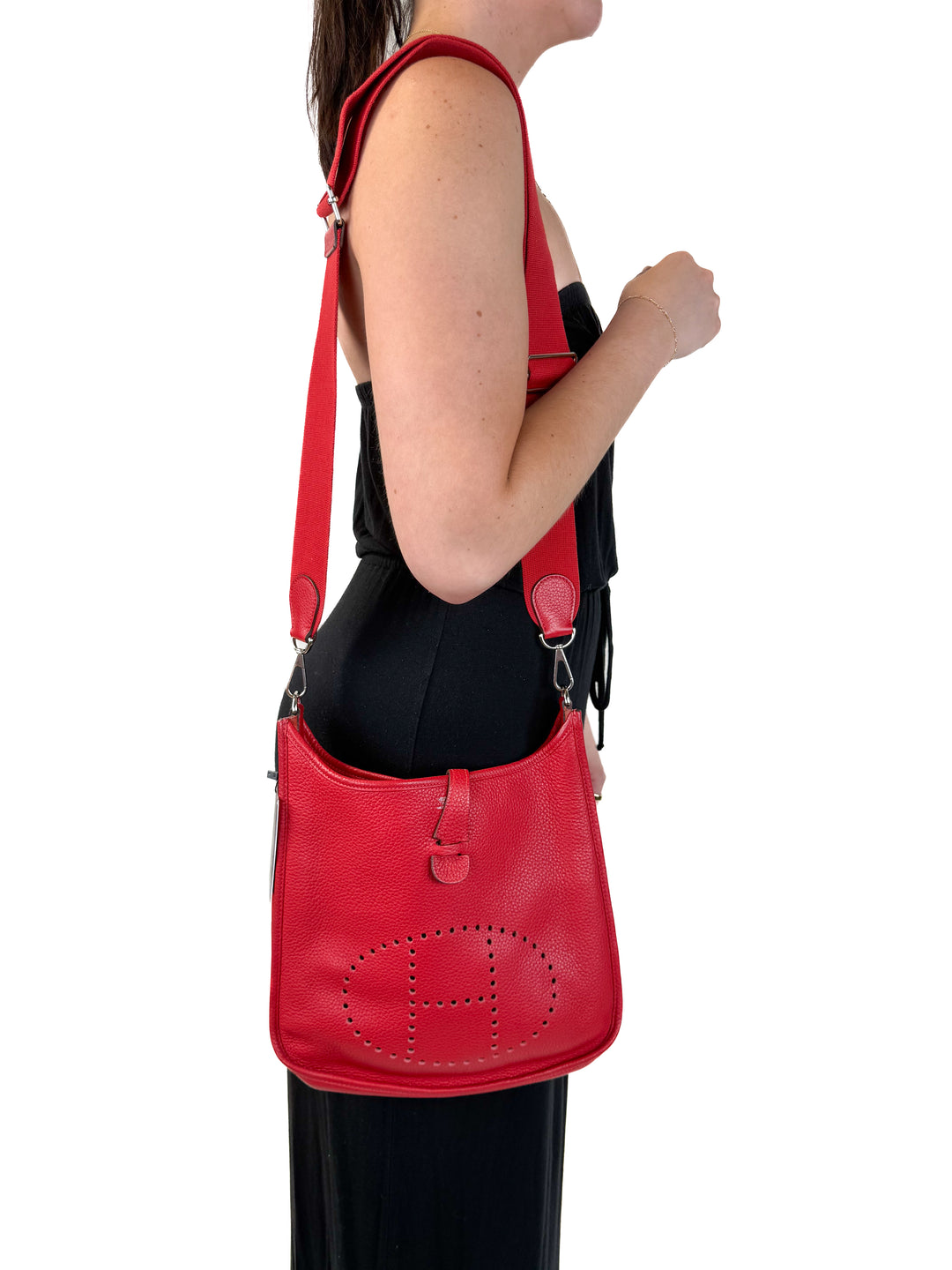 Hermes Clemence Evelyne in Rouge Casaque NWOT (retail $4,450)