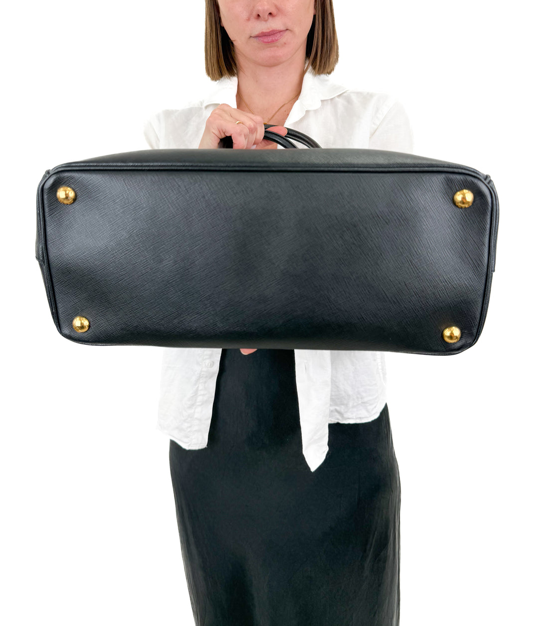 Prada Galleria Black Saffiano Large Leather Two Way Tote (retail $5,500)