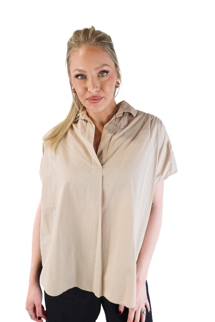 French Connection Beige Cotton Top (S)