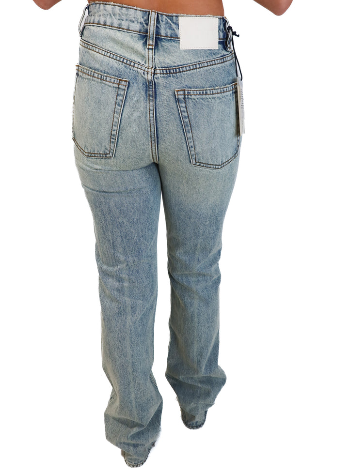 Grlfrnd light wash straight leg jeans NWT (25; retail $225)