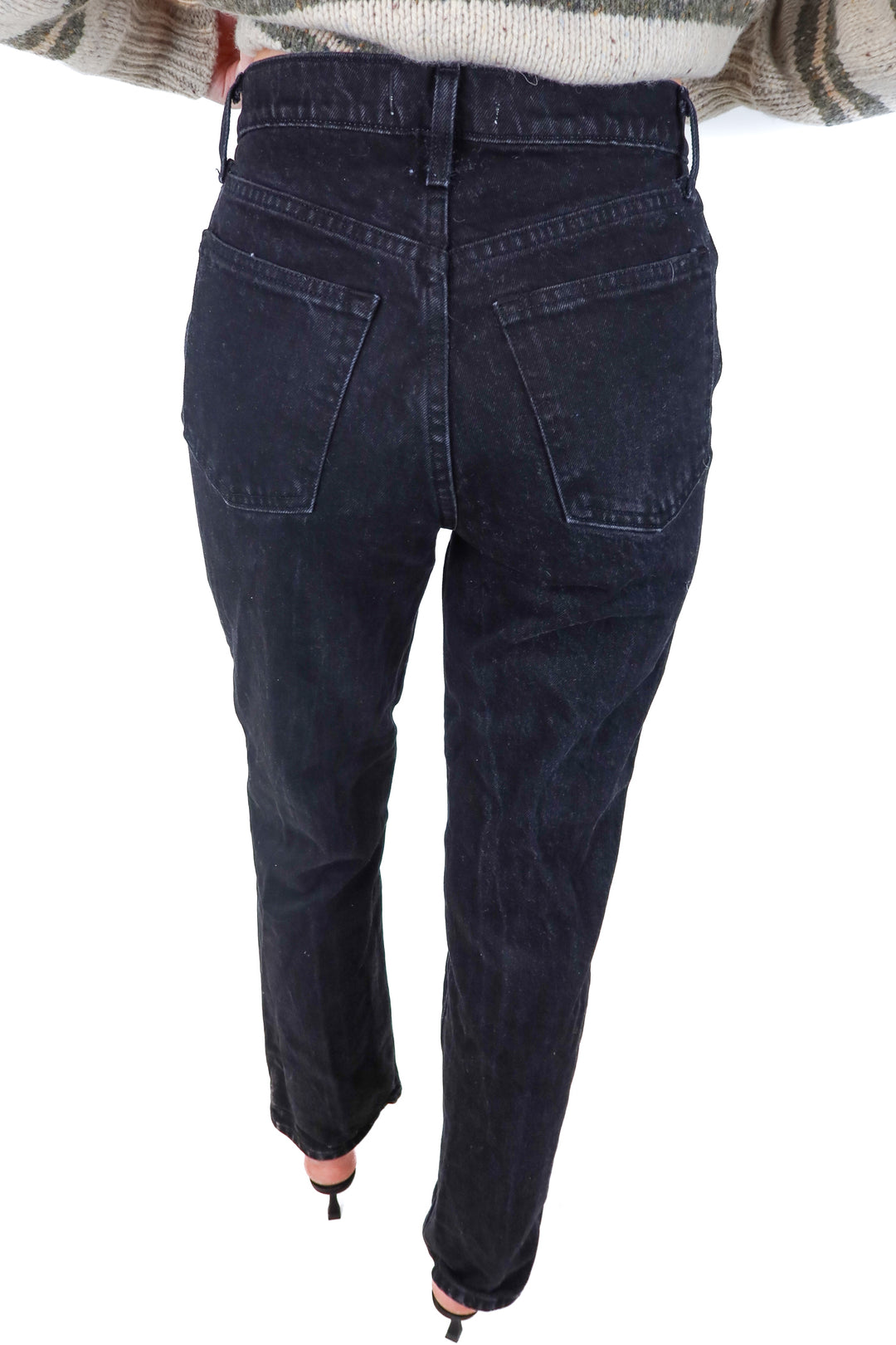 abercrombie & fitch black 90's high rise jeans (27R)