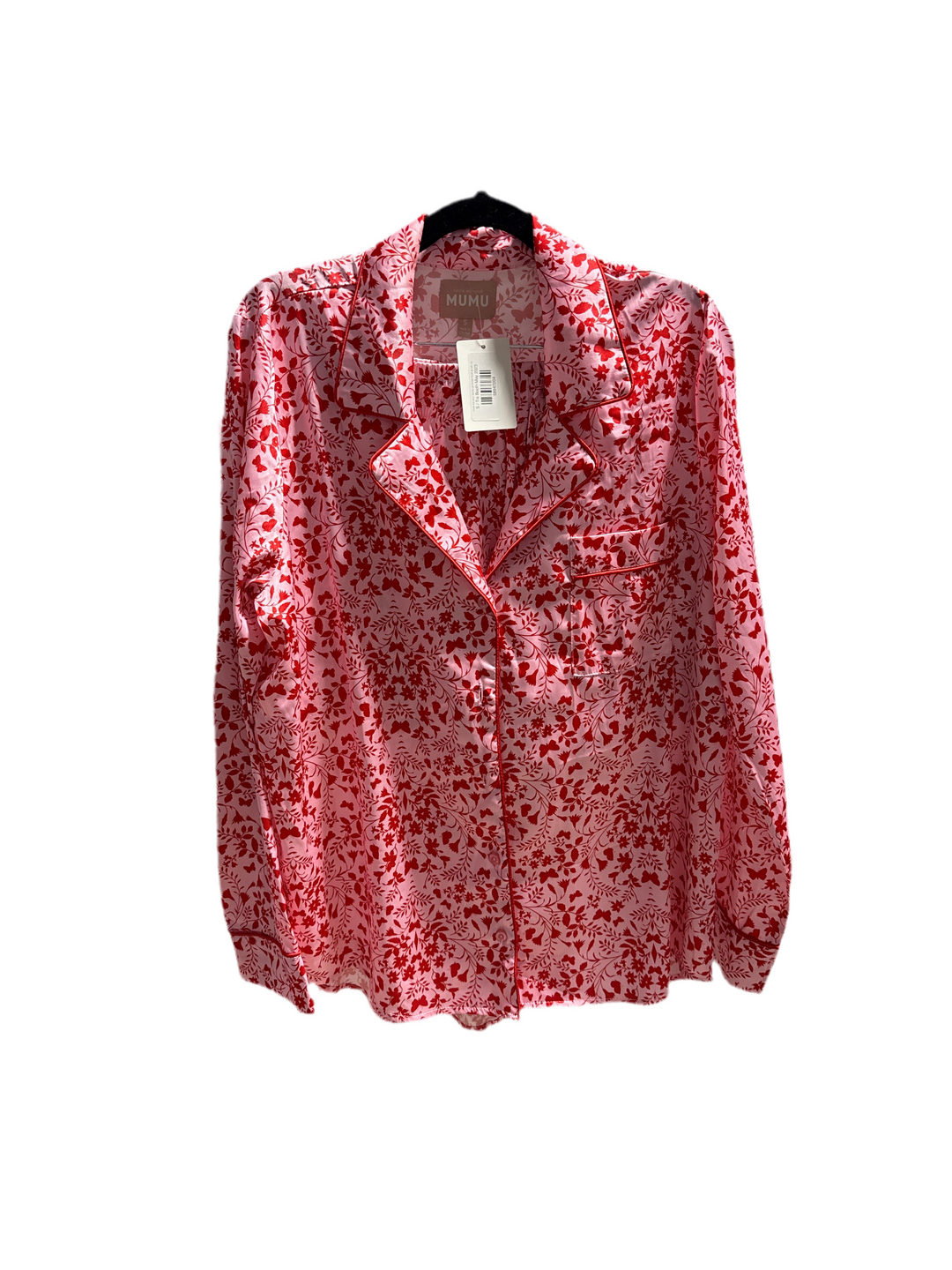 SOLD: show me your mumu pink/red floral pj set (s; retail $128)