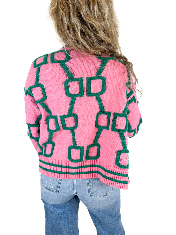 Miracle Pink and Green Sweater (S/M)