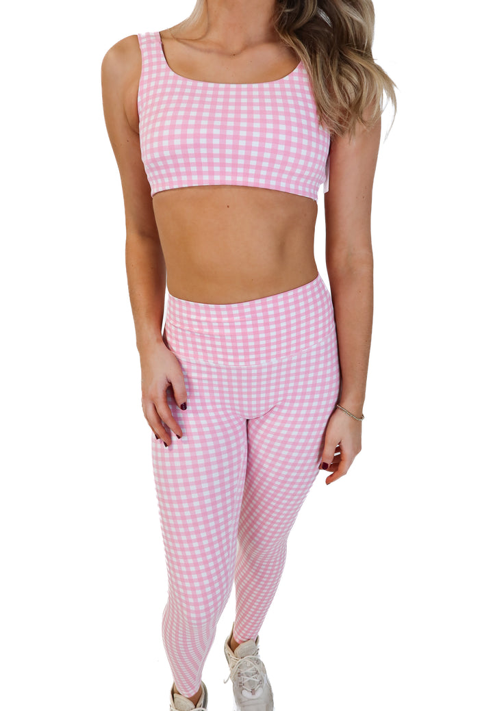 Astoria pink gingham activewear set (s; retail $89)