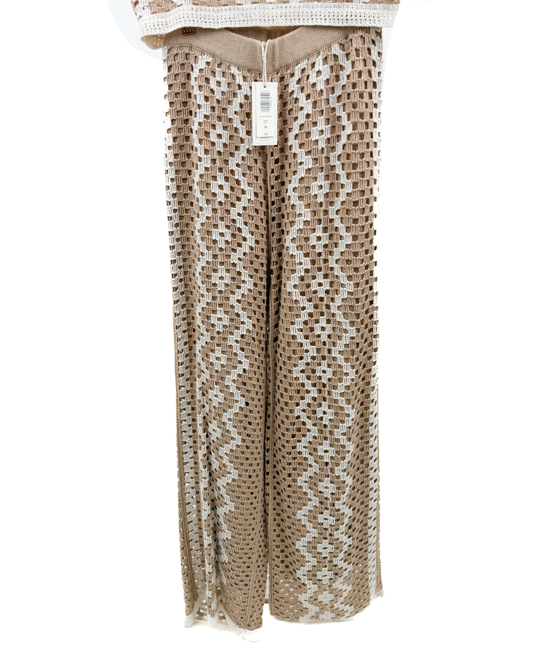 zsupply brown/white crochet set NWT (xs; retails $218)