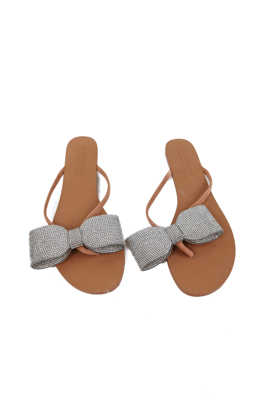 aminah rhinestone bow sandals (8; retail $465)