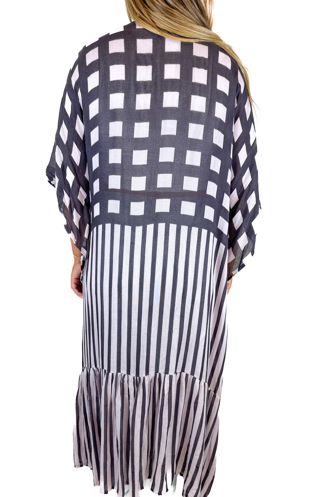 Free People Checker and Striped Caftan (O/S)