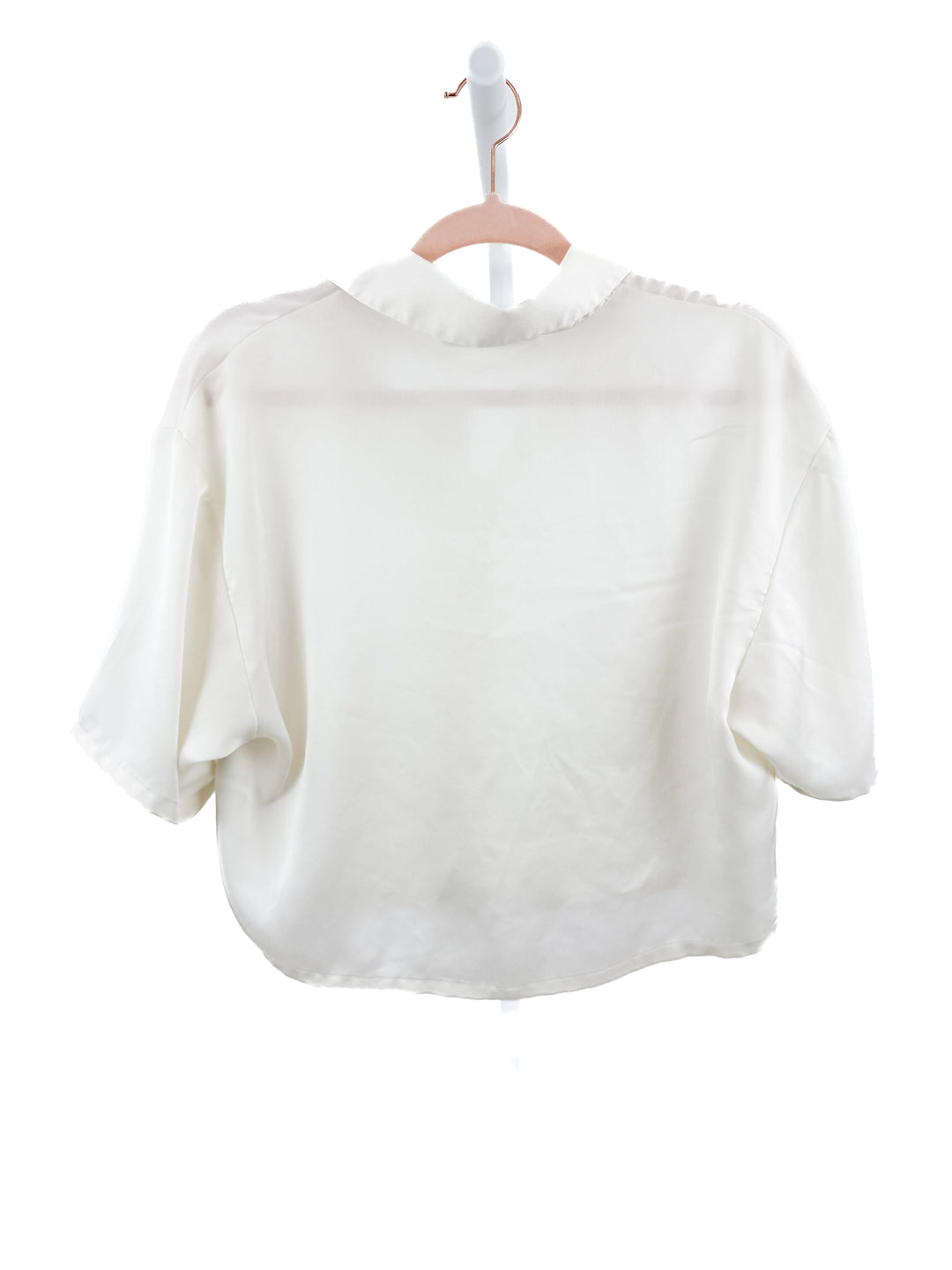 abercrombie & fitch cream satin button up (s)