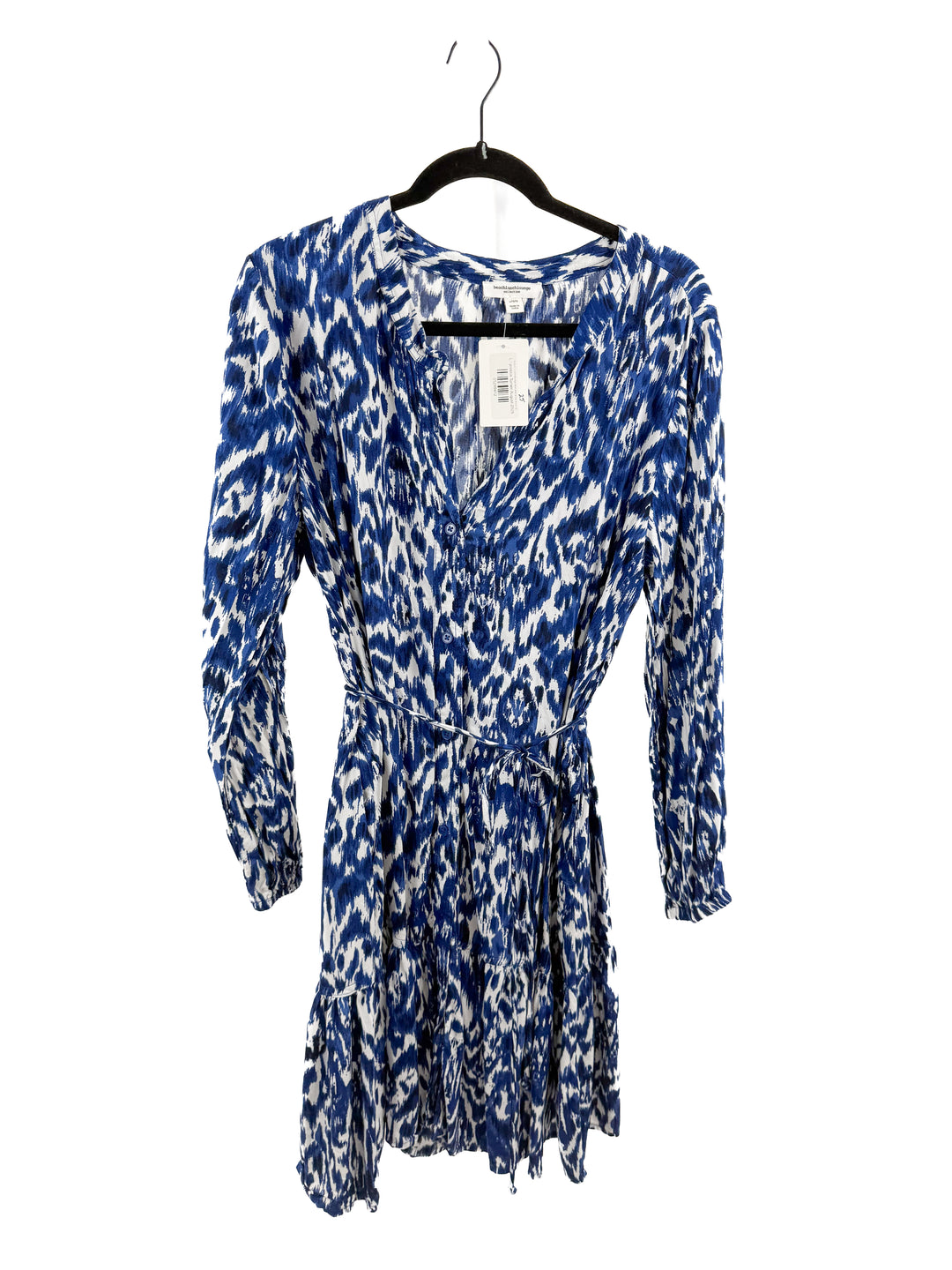 beach Lunch lounge blue and white dress (L)