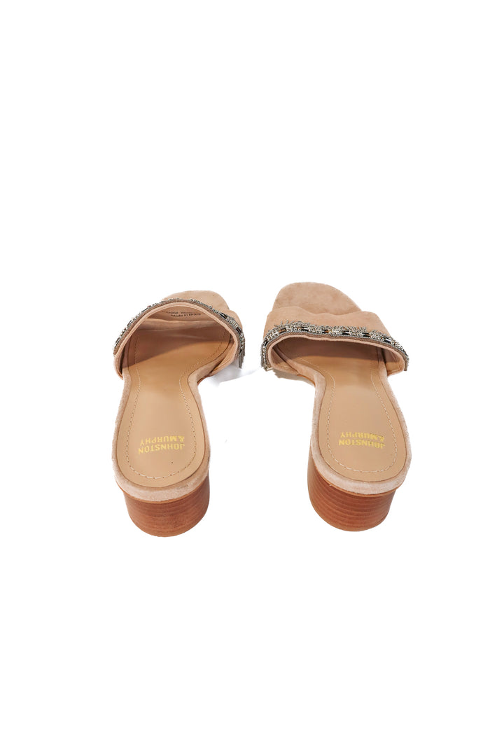 johnston & murphy beaded kitten heels (7; retail $119)
