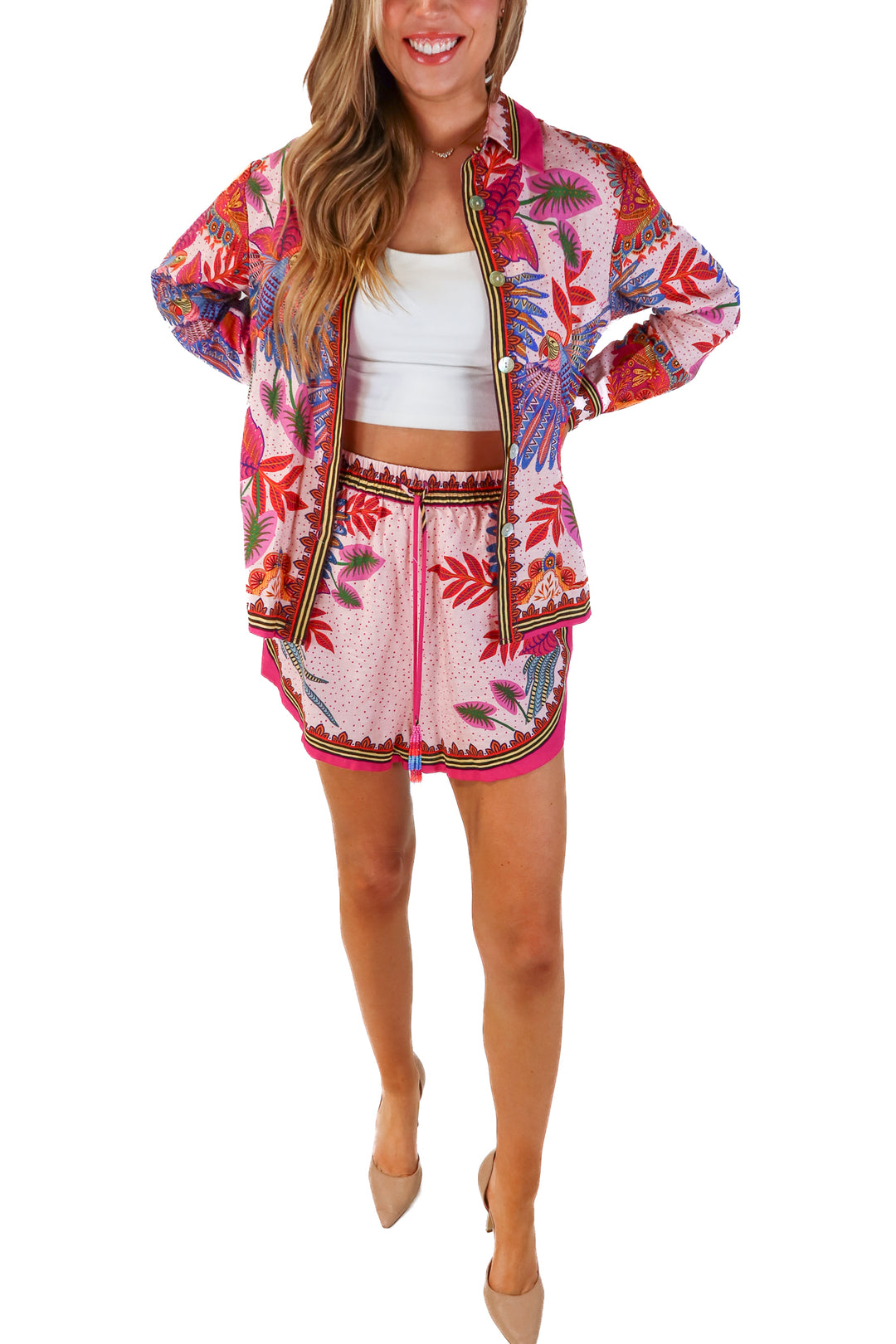 Farm Rio Parrot Set (S top, M bottom; retail $325)