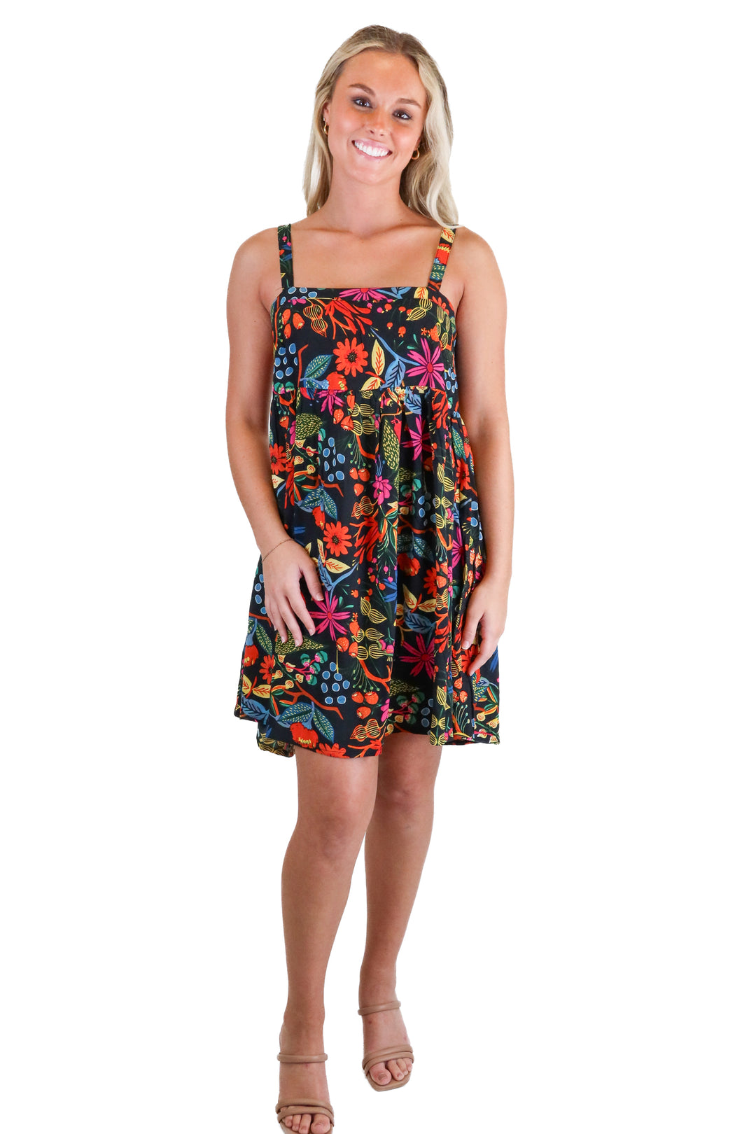 Natural Life black floral mini dress NWT (S)