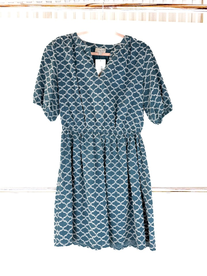 The loft teal dress (L; retail $72)