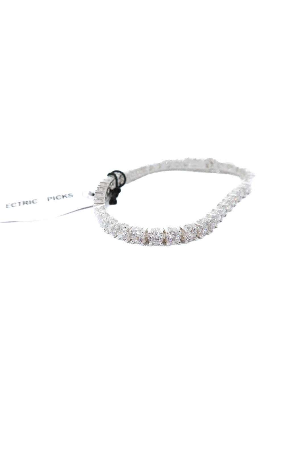 electric picks silver crystal tennis necklace and bracelet set (retail $185)