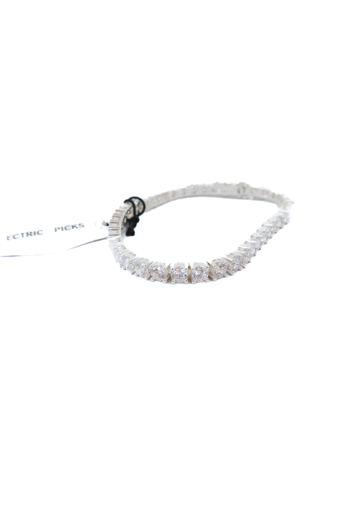 electric picks silver crystal tennis necklace and bracelet set (retail $185)