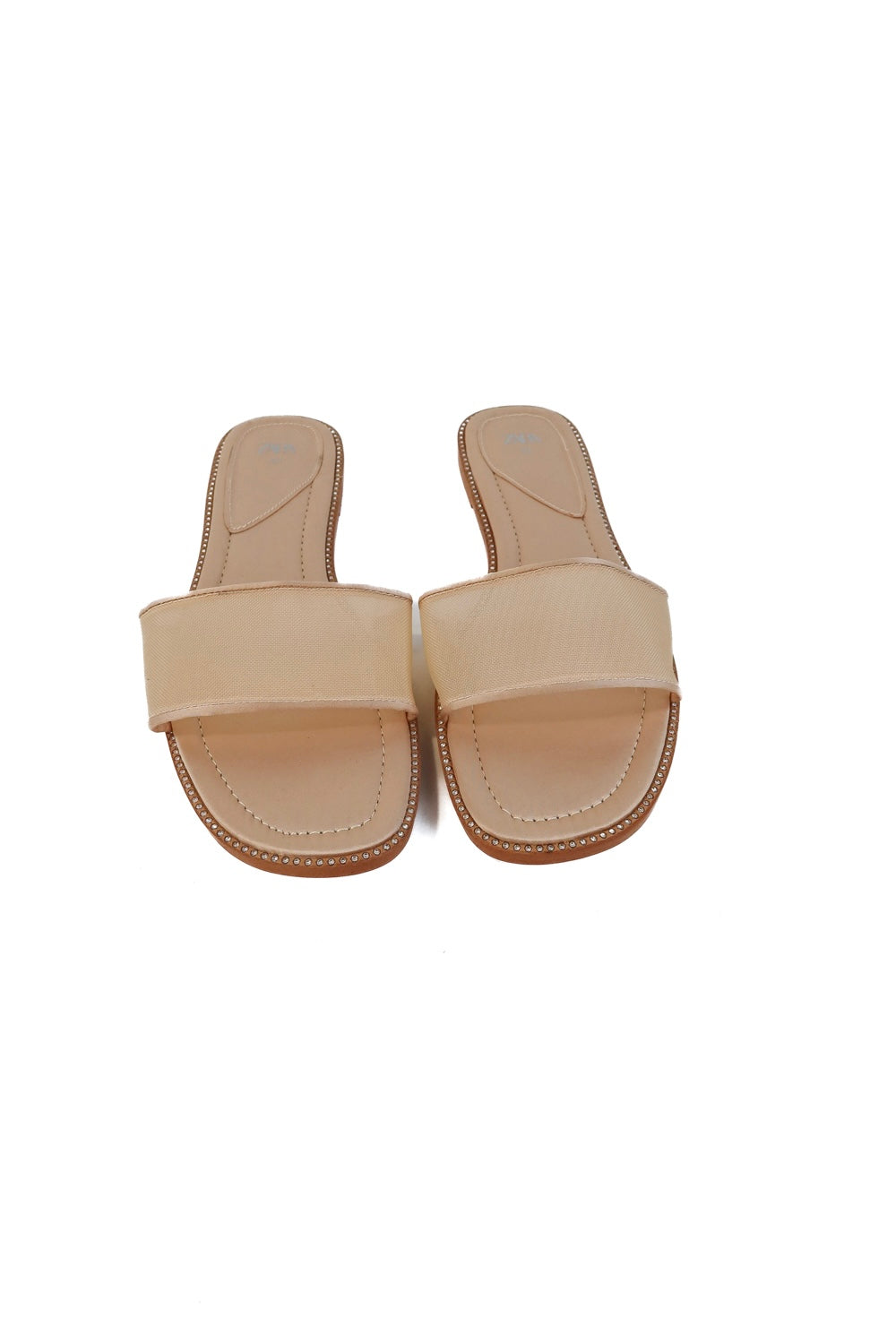 Zara tan mesh stud sandals NWOT (41; retails for $60)